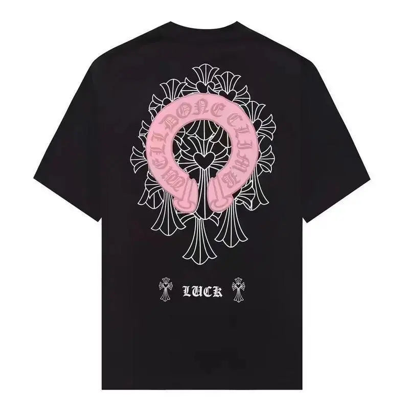 Autumn Summer Short Sleeved Men's Horseshoe Designer Printed High Street Casual Top T-shirt Women Cotton Unisex Luxury Brand Novelty Graphic T Shirt funny tshirt Undershirts Tees Casual Streetwear Classic Plain Men's Women Cotton Moisture Wicking Short