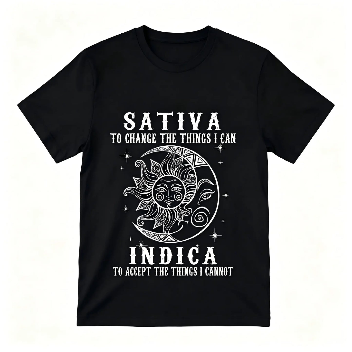 Unisex Short-Sleeve Round Neck T-Shirt - Sativa "Change The Things I Can" Indica Weed Apparel, Streetwear Sporty Sports Top with Soft Comfortable Fabric