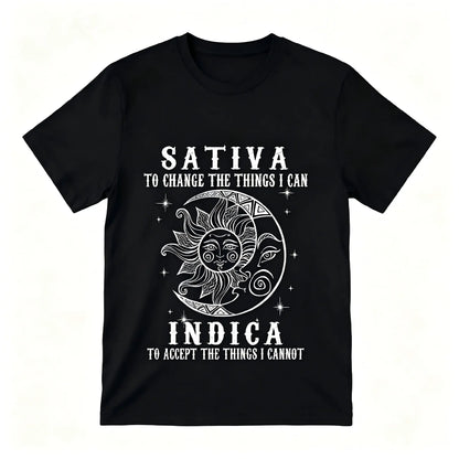 Unisex Short-Sleeve Round Neck T-Shirt - Sativa "Change The Things I Can" Indica Weed Apparel, Streetwear Sporty Sports Top with Soft Comfortable Fabric