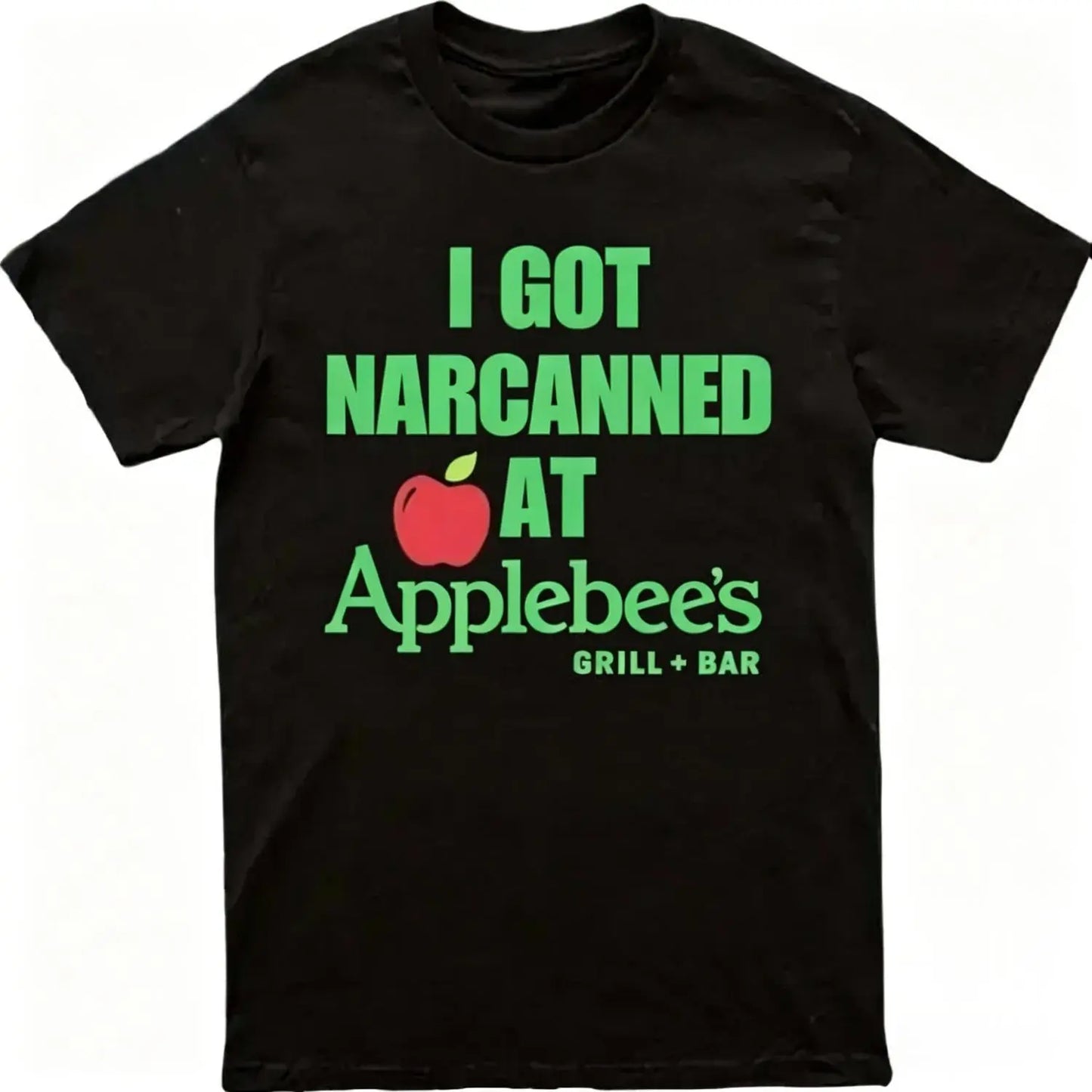 [100%25 Cotton]I Got Narcanned At Applebees Grill Bar T-shirt, Joke Funny Gen Z Graphic Tshirt, Dank Meme Humor Top Menswear Streetwear Shortsleeve Crewneck Shirt