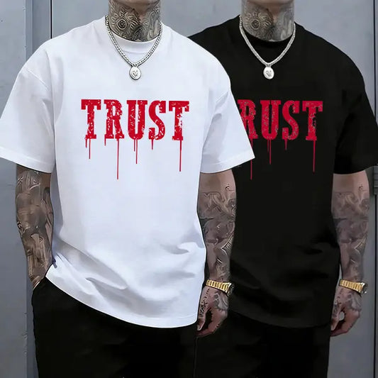 Men’s $10 or less tie-dye T-shirt featuring a vintage red blood-splatter pattern, made from 100%25 cotton. A TikTok trend for 2025, it has a loose oversized fit and an urban avant-garde street style—perfect for retro parties and street snaps, and a campus