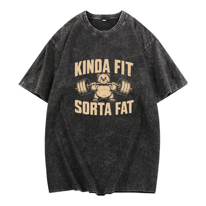 Funny Weightlifting Bear Tee – Cotton Heavyweight Oversized Gym Shirt