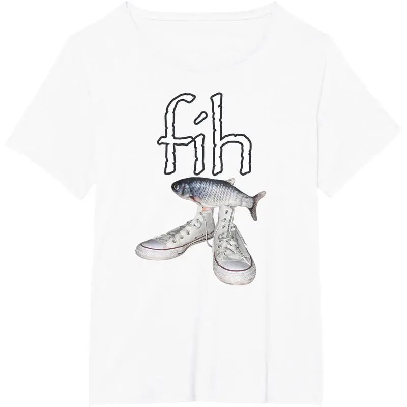 Fih Shoes Fish Funny Misspelled Fish Meme Fih Calling Humor T-Shirt