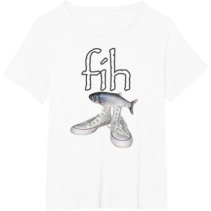 Fih Shoes Fish Funny Misspelled Fish Meme Fih Calling Humor T-Shirt
