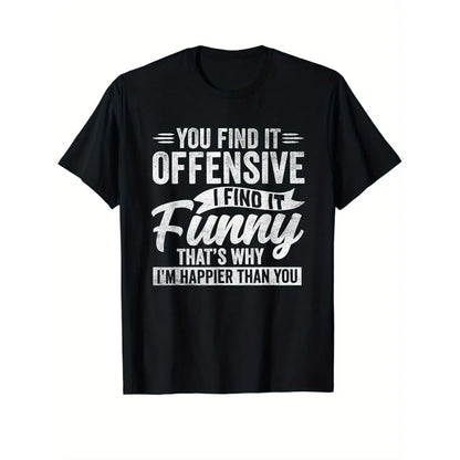 100%25 Cotton Summer T Shirts Mens Funny Print Cotton Top Casual Short Sleeve Crew Neck T Shirt Mens Clothing For Outdoor Black -1 A79 T-Shirt For Men and Women