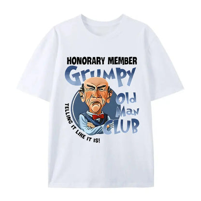 Men's Grumpy Old for Man Club Honorary Member T-Shirt- Soft, Summer, Short Sleeve, Men's Trendy Short Sleeve Shirt, Letter Pattern Print T-Shirt, Regular Crew Neck Tee