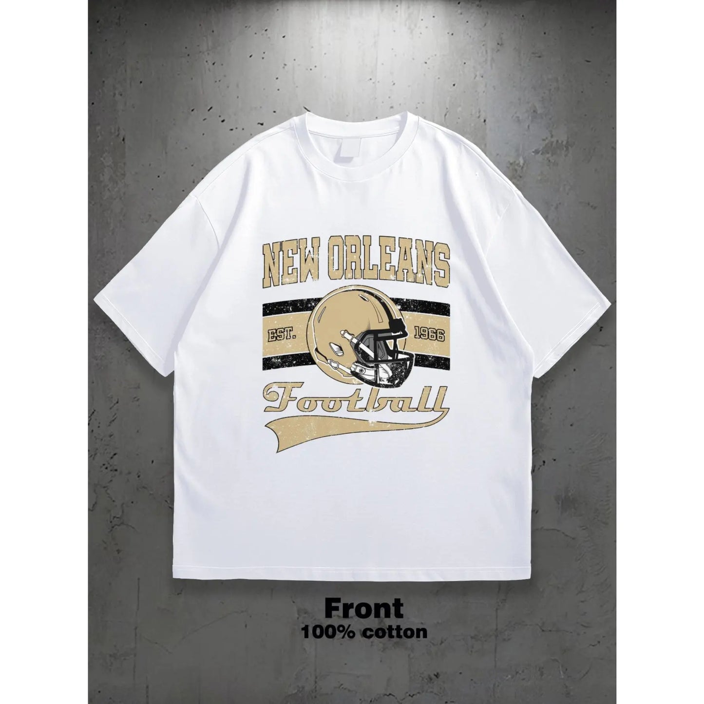 Men's & Women's New Orleans Football Helmet Graphic T-Shirt - Black with Golden Accents, Heavyset year, Team Spirit Apparel - Heavyset year Design - Perfect for Game Days, Casual Wear & Gifts - Breathable Everyday Tee, Football Gear Helmet, Sports Fan Clo