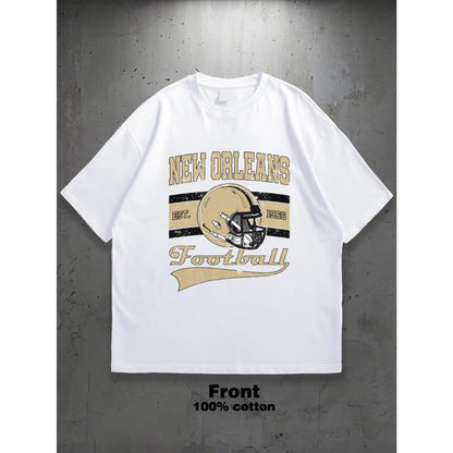 Men's & Women's New Orleans Football Helmet Graphic T-Shirt - Black with Golden Accents, Heavyset year, Team Spirit Apparel - Heavyset year Design - Perfect for Game Days, Casual Wear & Gifts - Breathable Everyday Tee, Football Gear Helmet, Sports Fan Clo