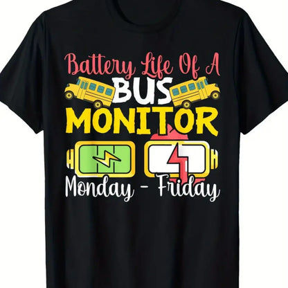 School Bus Monitor Bus Aide Attendant Bus Monitor 180G 100%25 Cotton T-Shirt