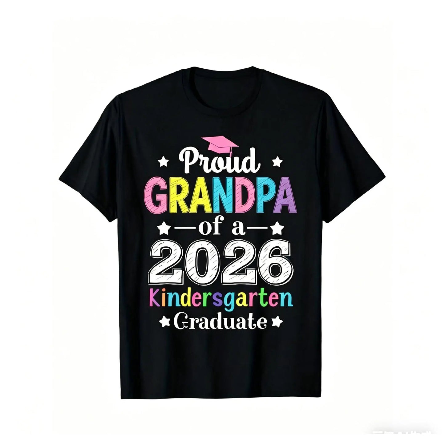 Grad Mom 2026: Proud Mom of a 2026 Kindergarten Graduate T-Shirt - Colorful Diploma Design Same Style for Men and Women 2026 Summer Short-sleeved Printed T-shirt 180G
