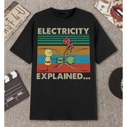 Electricity Explained...Electric Funny Ohm Volt Amp Electrical Retro Vintage T-Shirt
