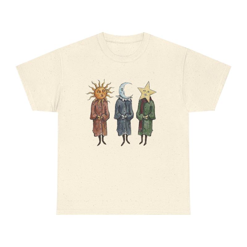 Sun Moon Star Graphic Unisex Tee | Cute Celestial Illustration