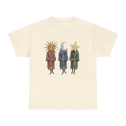 Sun Moon Star Graphic Unisex Tee | Cute Celestial Illustration