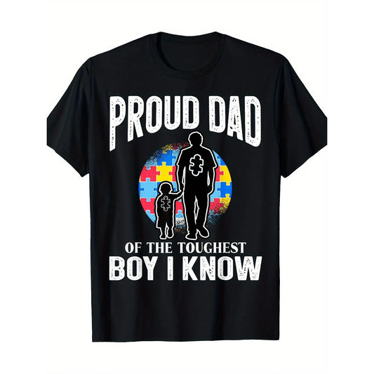 #TikTokShopRestock  Plus Size Autism Awareness For Proud Dad Support Autistic T-Shirt100%25 Cotton -180gT-Shirt