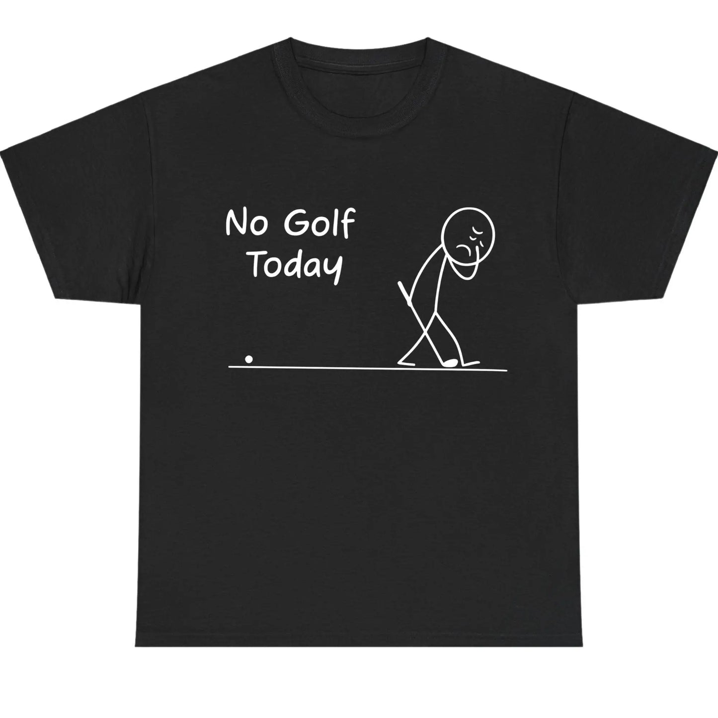 Men's Short-Sleeve Round Neck Graphic T-Shirt - Soft Loose Cotton Shortsleeve Top, Simple Sarcastic "No Golf Today" Print, Casual Sports Weekend Gift Casual T-Shirts