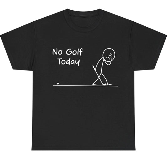 Men's Short-Sleeve Round Neck Graphic T-Shirt - Soft Loose Cotton Shortsleeve Top, Simple Sarcastic "No Golf Today" Print, Casual Sports Weekend Gift Casual T-Shirts