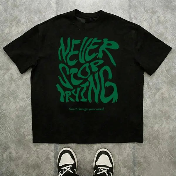 Men’s 100%25 cotton loose-fit T-shirt with an inspirational slogan graphic and graffiti-style lettering; urban street style, relaxed casual short sleeves. 2025 TikTok trend—urban streetwear. A steal at under $10., Love, Top, Shortsleeve, Tshirt tiktokshop