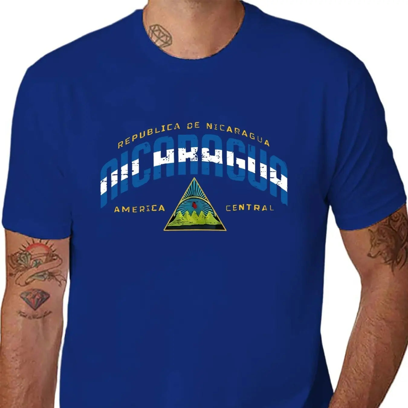 Men'S Casual "Republica de Nicaragua" Graphic T-Shirt - Short Sleeve, Round Neck, Lightweight & Breathable, Ideal for Summer & Spring Outdoor Activities, Outdoor Clothing | Graphic Tee | Comfortable Fit, Nicaragua Shirt