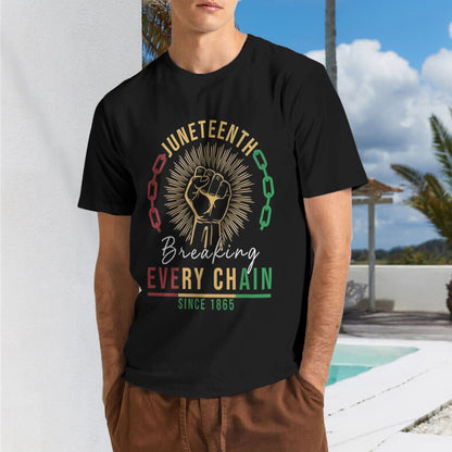 Juneteenth Shirt Men African American T-Shirts Juneteenth Breaking Every Chain Since 1865 Tee Tops