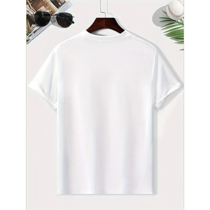 Men'S Casual CR7 Graphic T-Shirt - 100%25 Polyester, Lightweight , Regular Fit Crew Neck, Machine Washable, Ideal for Sports and Casual Wear