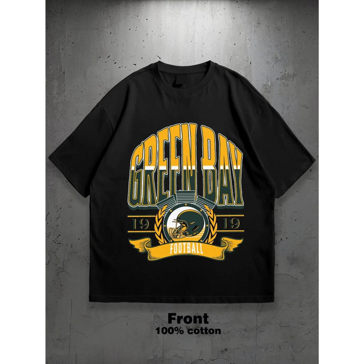 Men'S & Women'S Green Bay Football Graphic T-Shirt - 100%25 Cotton Unisex Casual Sports Fan Apparel with Team Logo, Comfortable Fit for Casual Attire & Gifts, Football Shirt, Everyday Comfort, Short Sleeve Shirt, Durable Print