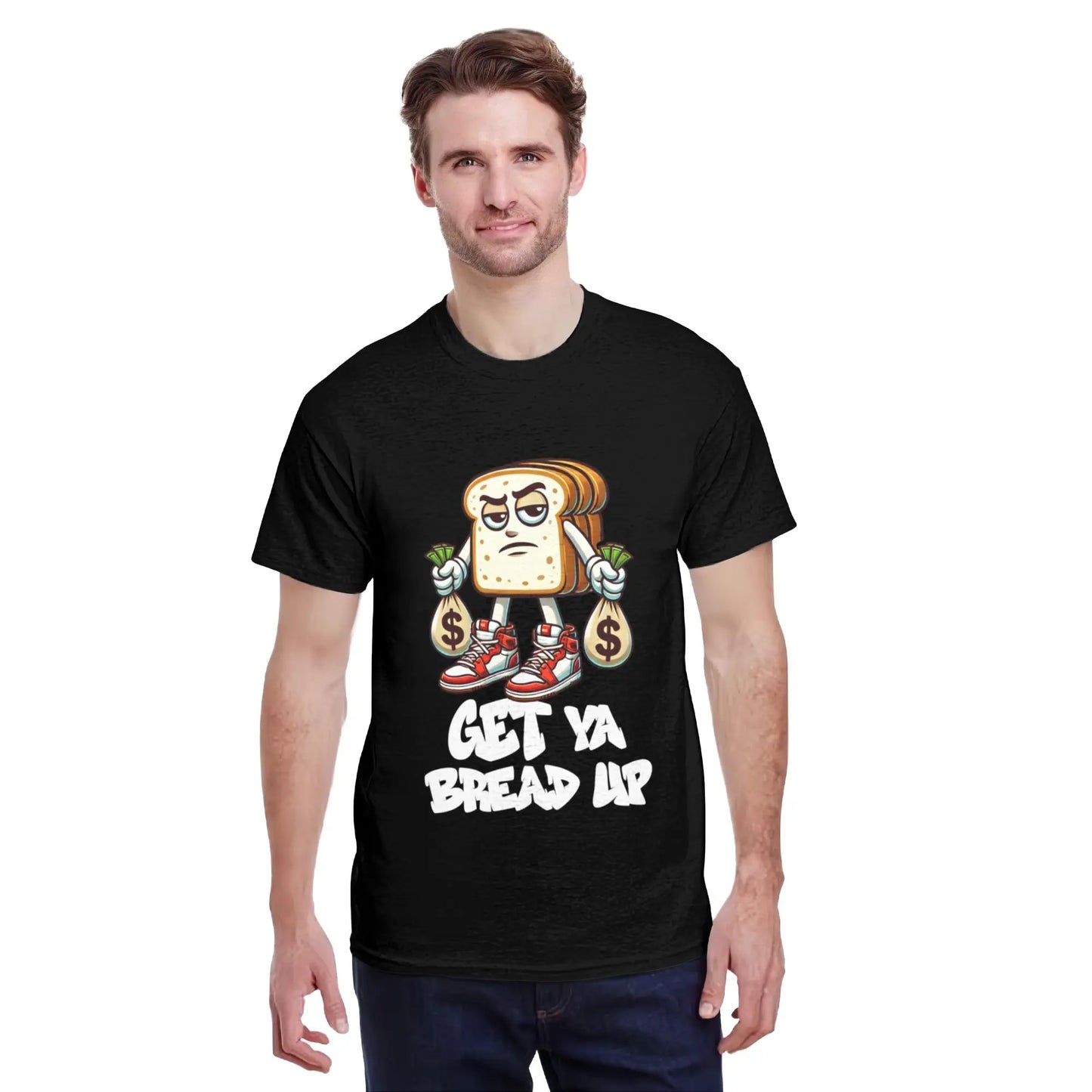 Hip Hop Get Ya Bread Up Urban Streetwear Money Bags Hustle T-Shirt