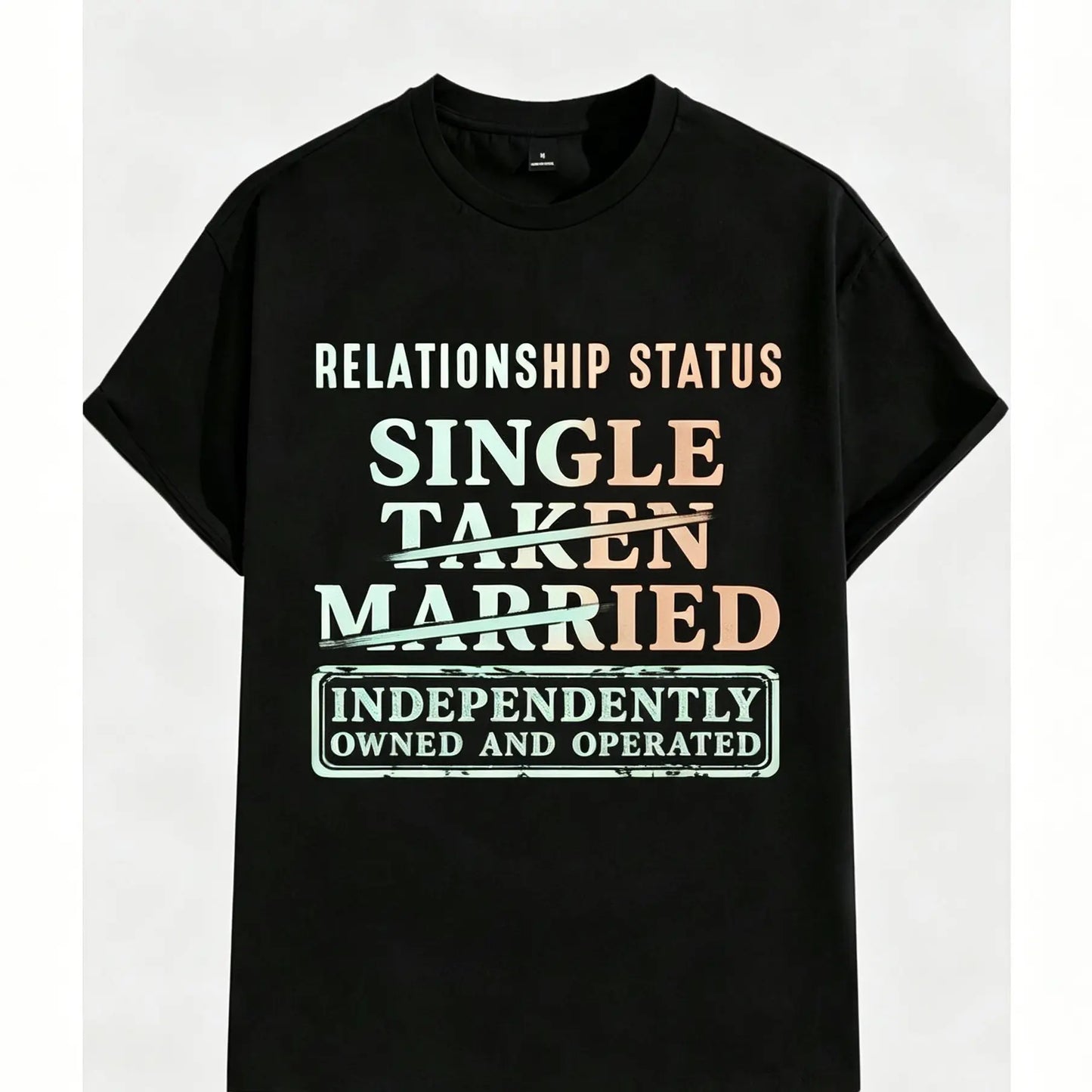 Relationship Status Independently Single Divorced Ex Wife Funny Graphic T-Shirt - Unisex Black Cotton Tee with White & Red Text grandma's favorite t shirt good graphic tees funny graphic tee funny shirt guys gifts trendy t-shirts oversized tshirt  black