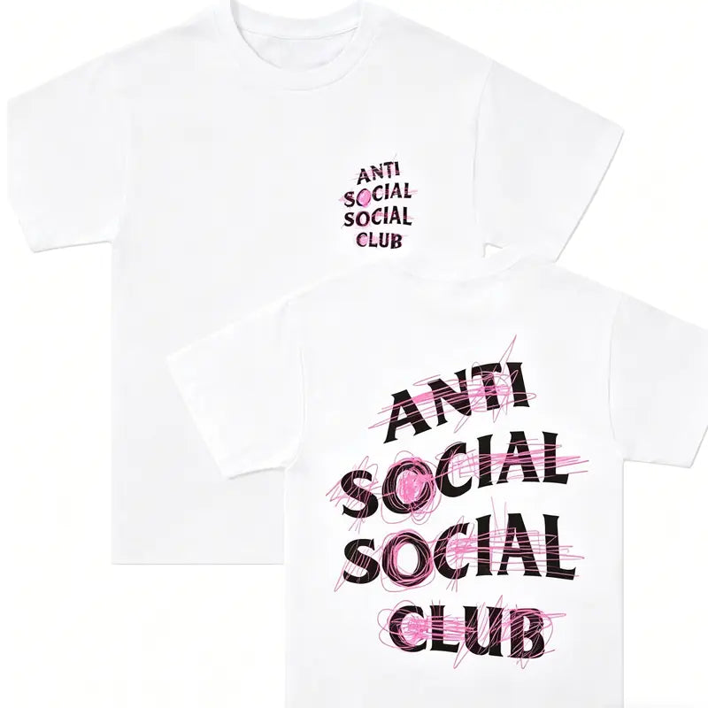 [100%25 Cotton] Lightweight [Graphic Tee]Anti Social Social Club Nevermind Short-Sleeve T-shirt, Unisex Tshirt, Cotton Comfortable Fit, Streetwear Fashion Top for Men and Women, Trendy Casual Tee, Perfect Gift for Him or Her, Mens Womenswear Everyday Wear