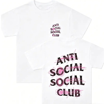 [100%25 Cotton] Lightweight [Graphic Tee]Anti Social Social Club Nevermind Short-Sleeve T-shirt, Unisex Tshirt, Cotton Comfortable Fit, Streetwear Fashion Top for Men and Women, Trendy Casual Tee, Perfect Gift for Him or Her, Mens Womenswear Everyday Wear