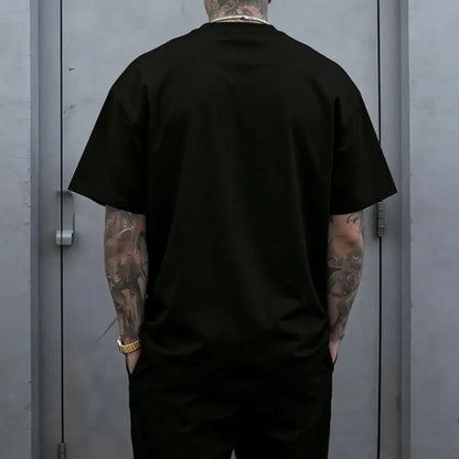 Men’s 100%25 cotton loose street-style T-shirt with a satirical humor graphic print—a trendy urban casual short-sleeve top, a best-selling funny and ironic fashion piece. tiktokshopspringglowup,father'sdaygifts