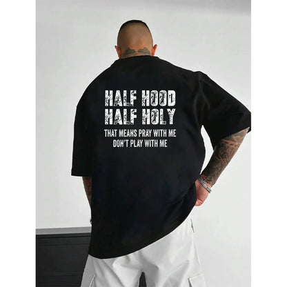 Streetwear Graphic Hoodie with Durable "Pray With Me Don't Play With Me" Print, Soft Unisex Pullover, Gifts for Him