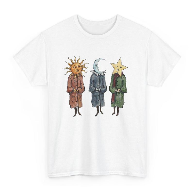 Sun Moon Star Graphic Unisex Tee | Cute Celestial Illustration
