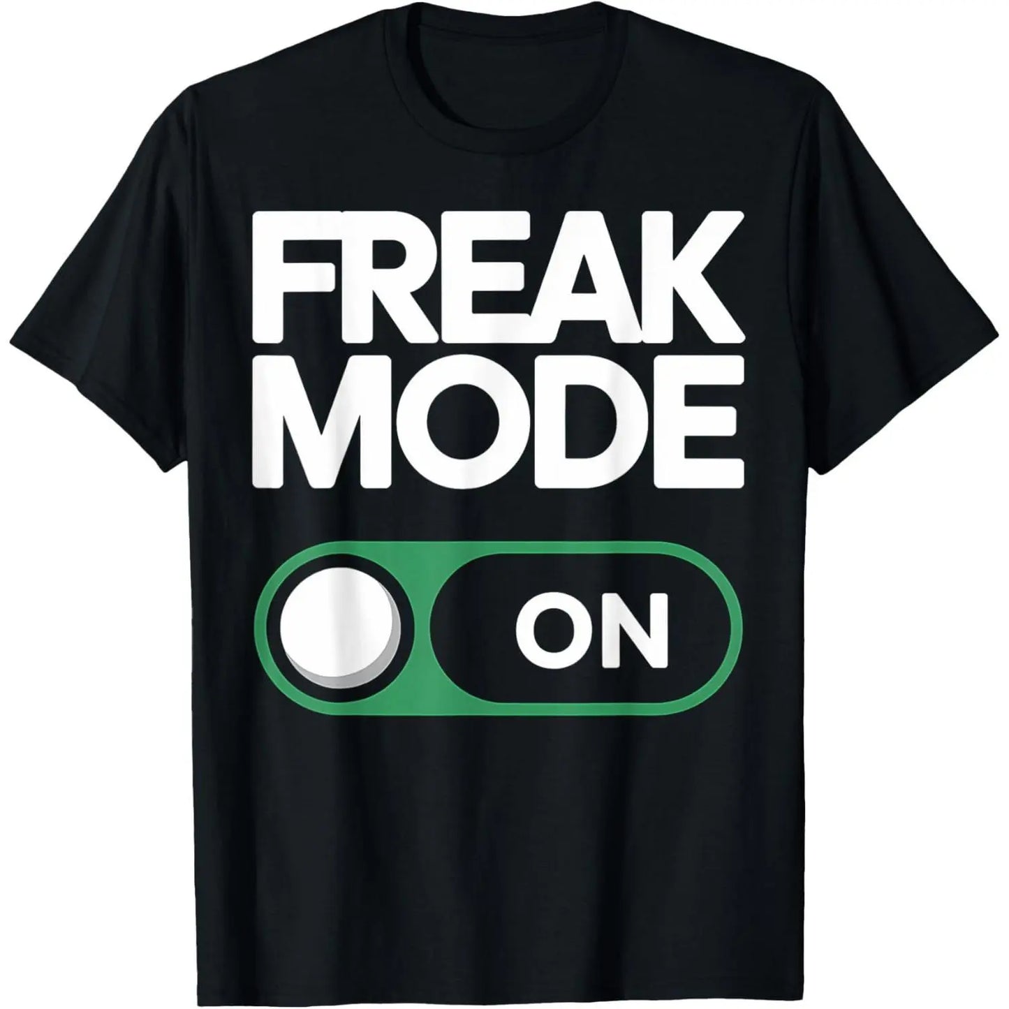 FREAK MODE ON - Funny Power Button Freaky Viral Slang Meme T-Shirt Summer Gift Casual Shirt Men Graphic Cotton Tee Menswear Soft Comfy Crewneck Streetwear Top Breathable Shortsleeve Y2K Hip Hop Bunny Graphic T-Shirt graphic tee funny graphic tee