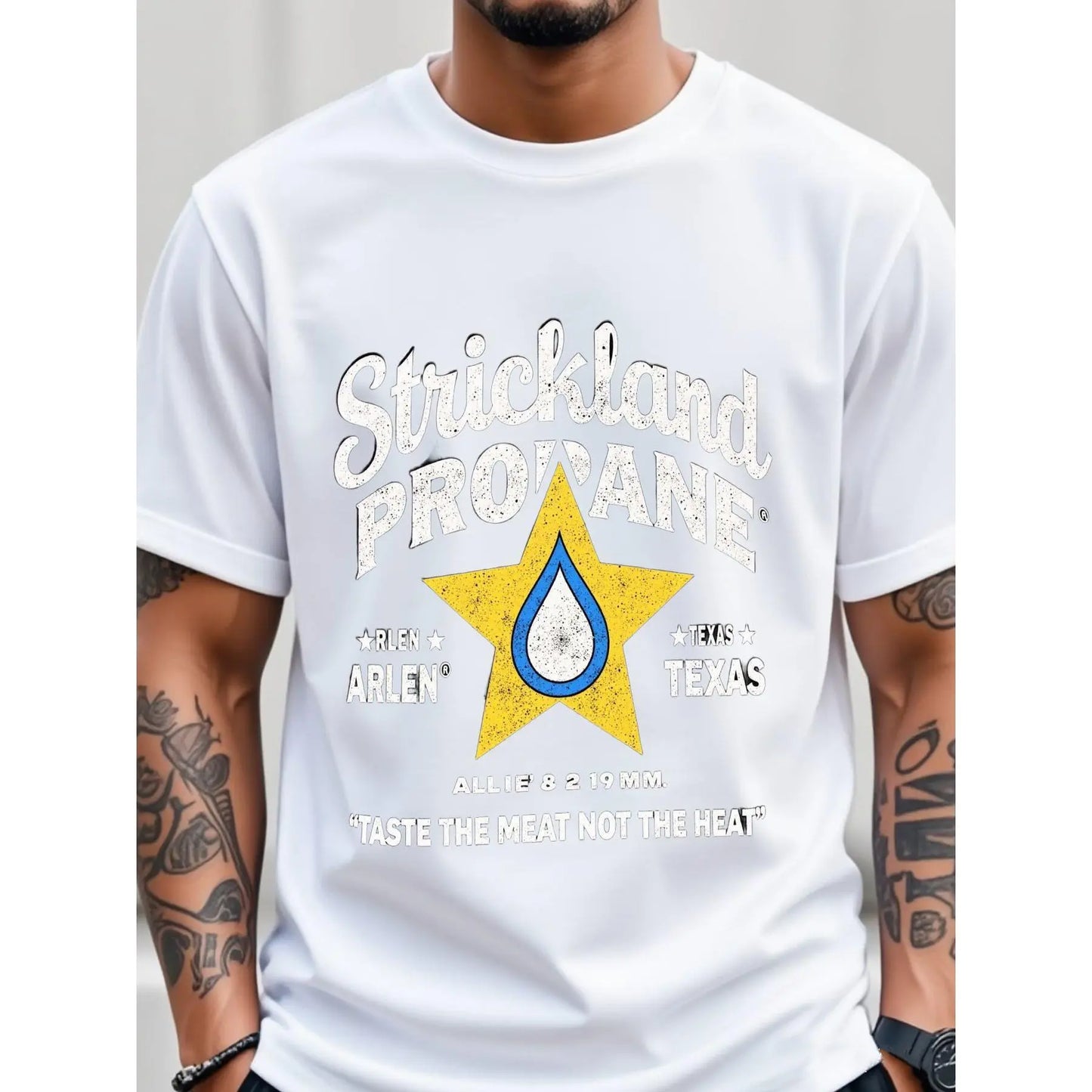 Strickland Propane King of the Hill Vintage Cartoon Graphic T-Shirt - Retro Crew Neck Tee, Breathable Cotton, Regular Fit, All-Season Casual Wear, Perfect Gift for Fans, BBQ Lovers & Pop Culture Enthusiasts, Casual Wear Tee | Retro Graphic Tee