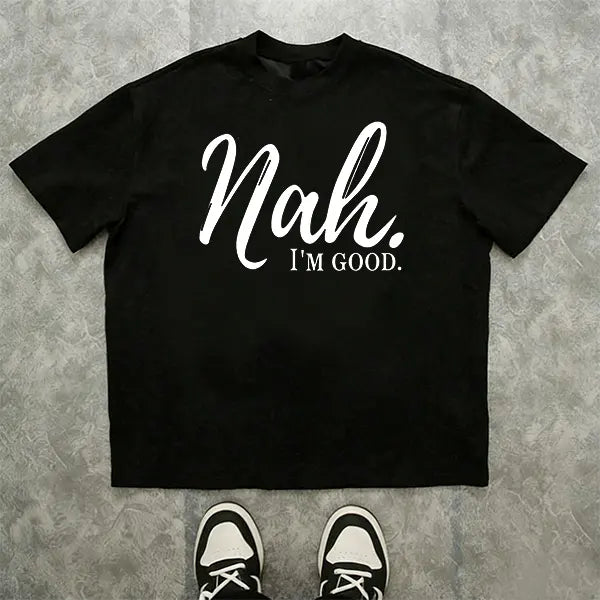 Men’s 100%25 cotton loose street-style T-shirt with a satirical humor graphic print—a trendy urban casual short-sleeve top, a best-selling funny and ironic fashion piece. tiktokshopspringglowup,father'sdaygifts