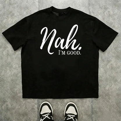 Men’s 100%25 cotton loose street-style T-shirt with a satirical humor graphic print—a trendy urban casual short-sleeve top, a best-selling funny and ironic fashion piece. tiktokshopspringglowup,father'sdaygifts