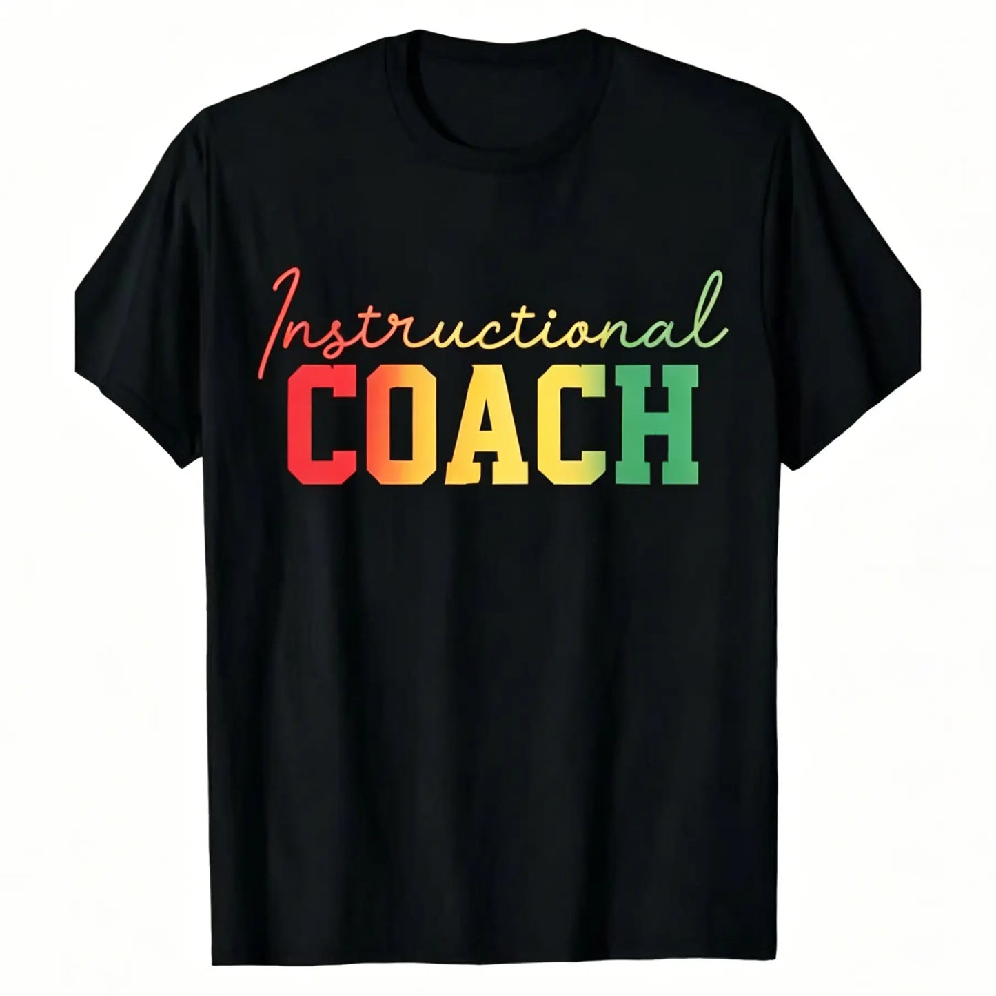 Men'S & Women'S 180gsm Heavyweight 100%25 Coach Appreciation T-Shirt - Elegant Crew Neck Short Sleeve with Leopard Print Lettering & Geometric Pattern, Soft Casual Unisex Shirt for Instructors, Coaches, Teachers - All-Season Crewneck Menswear Tshirt