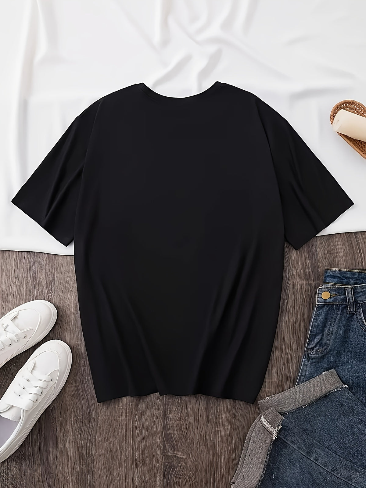 Graphic Print T-shirt, Short Sleeve Crew Neck Casual Top for Summer & Spring, Women's Clothing