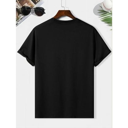 Men'S Casual CR7 Graphic T-Shirt - 100%25 Polyester, Lightweight , Regular Fit Crew Neck, Machine Washable, Ideal for Sports and Casual Wear