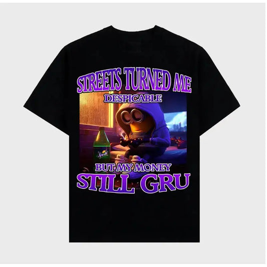 Minions Meme T-Shirt Streets Turned Me Despicable - Vintage Streetwear Graphic Tee for Teens & Young Adults 2026 Funny Oversized Aesthetics