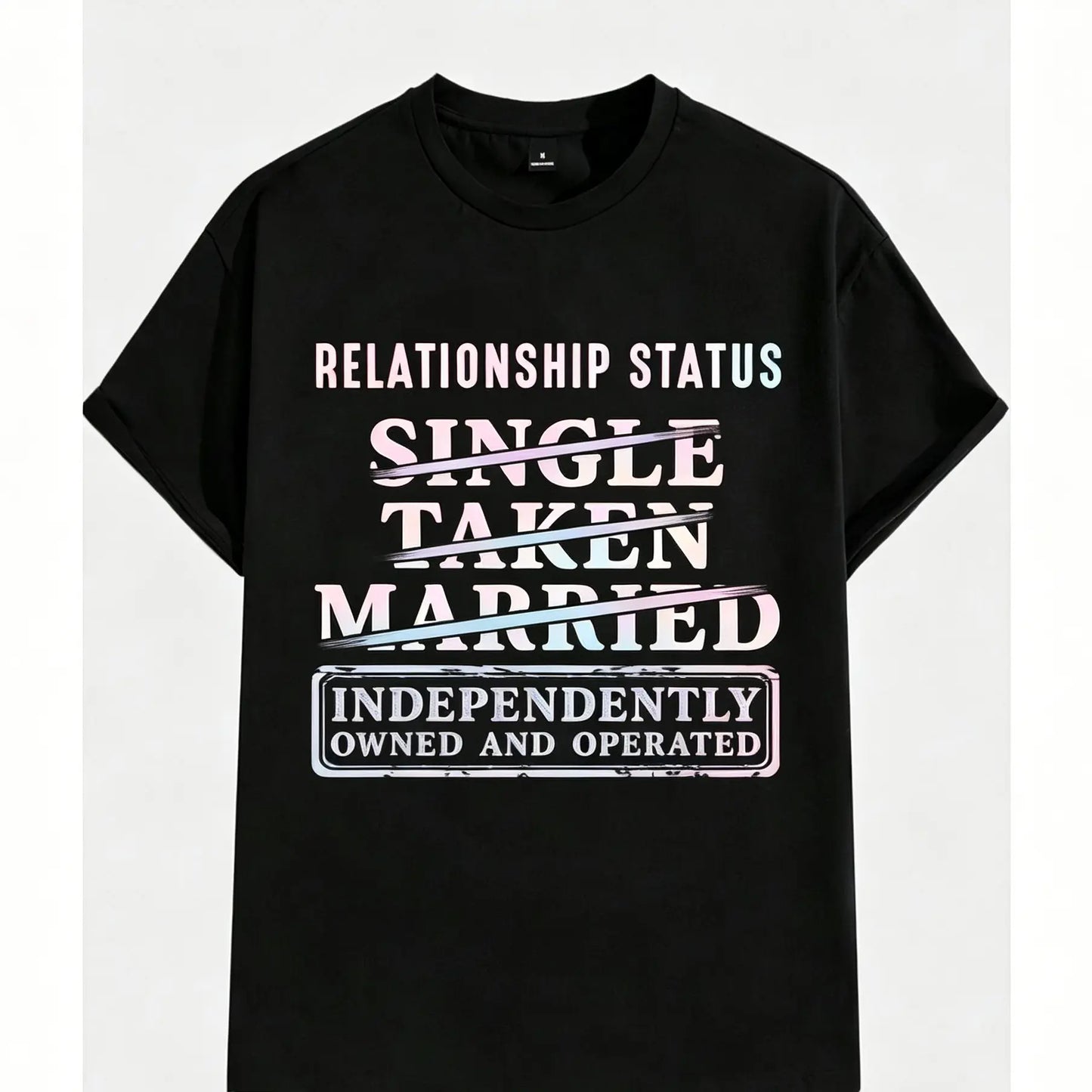 Relationship Status Independently Single Divorced Ex Wife Funny Graphic T-Shirt - Unisex Black Cotton Tee with White & Red Text grandma's favorite t shirt good graphic tees funny graphic tee funny shirt guys gifts trendy t-shirts oversized tshirt  black