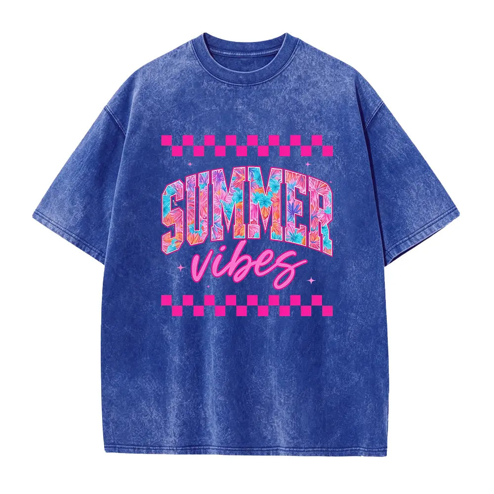 Summer Vibes Shirt, Retro Summer Shirt, Beach Vacation Shirt, Trendy Summer Graphic Tee, Cute Aesthetic Shirt, Casual Daily Wear, Soft Cotton Short Sleeve, Outdoor Leisure Top, Holiday Apparel