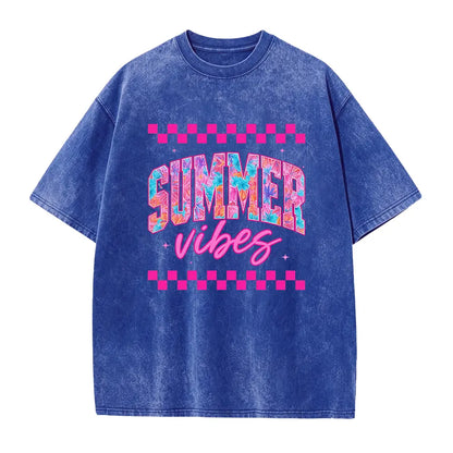 Summer Vibes Shirt, Retro Summer Shirt, Beach Vacation Shirt, Trendy Summer Graphic Tee, Cute Aesthetic Shirt, Casual Daily Wear, Soft Cotton Short Sleeve, Outdoor Leisure Top, Holiday Apparel