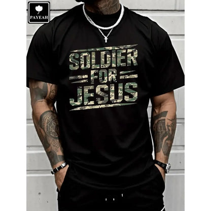 Soldier For Jesus Christian T-Shirt For Summer 100%25 Heavy Cotton T Shirt