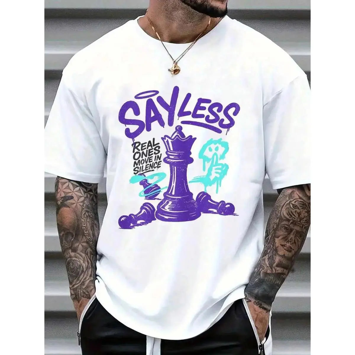 Men's Cotton Elastic Round Neck Funny Retro Purple Grape 5-Matching Team T-Shirt, Menswear Top with Street Hip-Hop Casual Streetwear Style