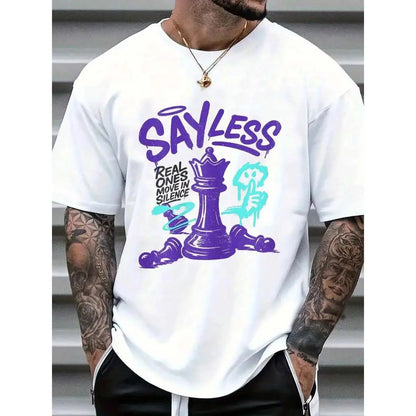 Men's Cotton Elastic Round Neck Funny Retro Purple Grape 5-Matching Team T-Shirt, Menswear Top with Street Hip-Hop Casual Streetwear Style