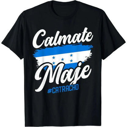 Cotton Short Sleeve Baleada Honduran Honduras Flag Catracho Calmate Maje T-Shirt for Men Women
