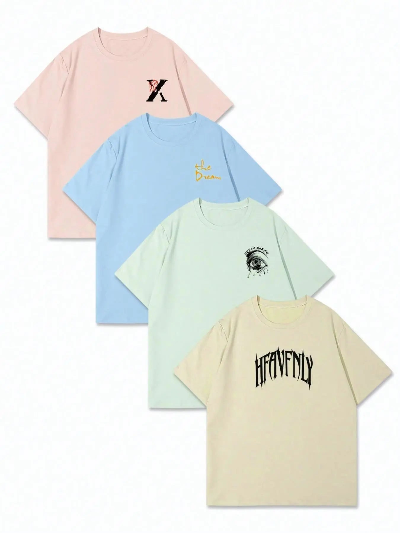 Men's Letter Print Short Sleeve Tee, Regular Fit Casual Crew Neck T-shirt for Daily Wear, Men's Top for All Seasons