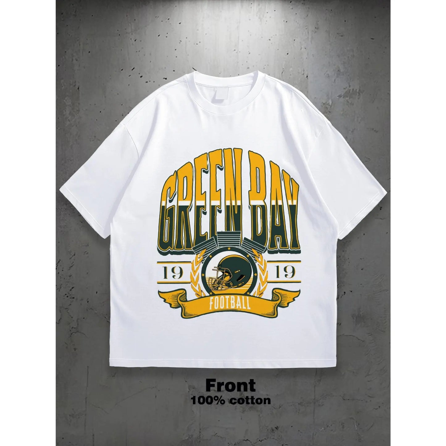 Men'S & Women'S Green Bay Football Graphic T-Shirt - 100%25 Cotton Unisex Casual Sports Fan Apparel with Team Logo, Comfortable Fit for Casual Attire & Gifts, Football Shirt, Everyday Comfort, Short Sleeve Shirt, Durable Print