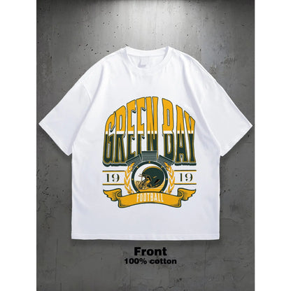 Men'S & Women'S Green Bay Football Graphic T-Shirt - 100%25 Cotton Unisex Casual Sports Fan Apparel with Team Logo, Comfortable Fit for Casual Attire & Gifts, Football Shirt, Everyday Comfort, Short Sleeve Shirt, Durable Print